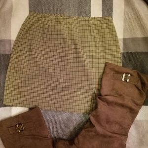 EXPRESS 7/8 Midi Green/Brown LIKE NEW